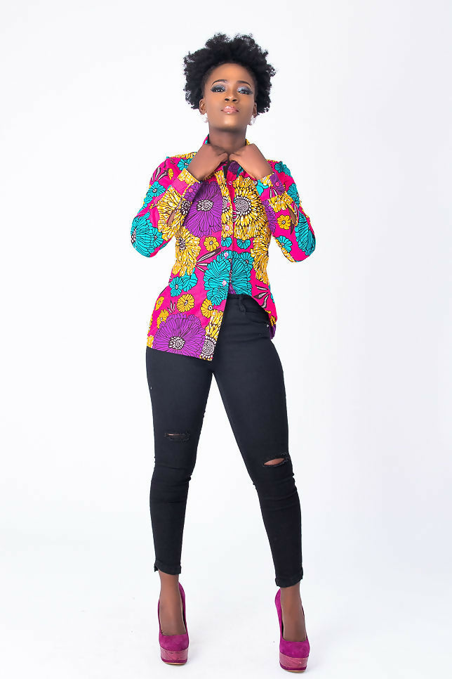 Sweet Ruby African Ladies Shirt With Long Sleeve