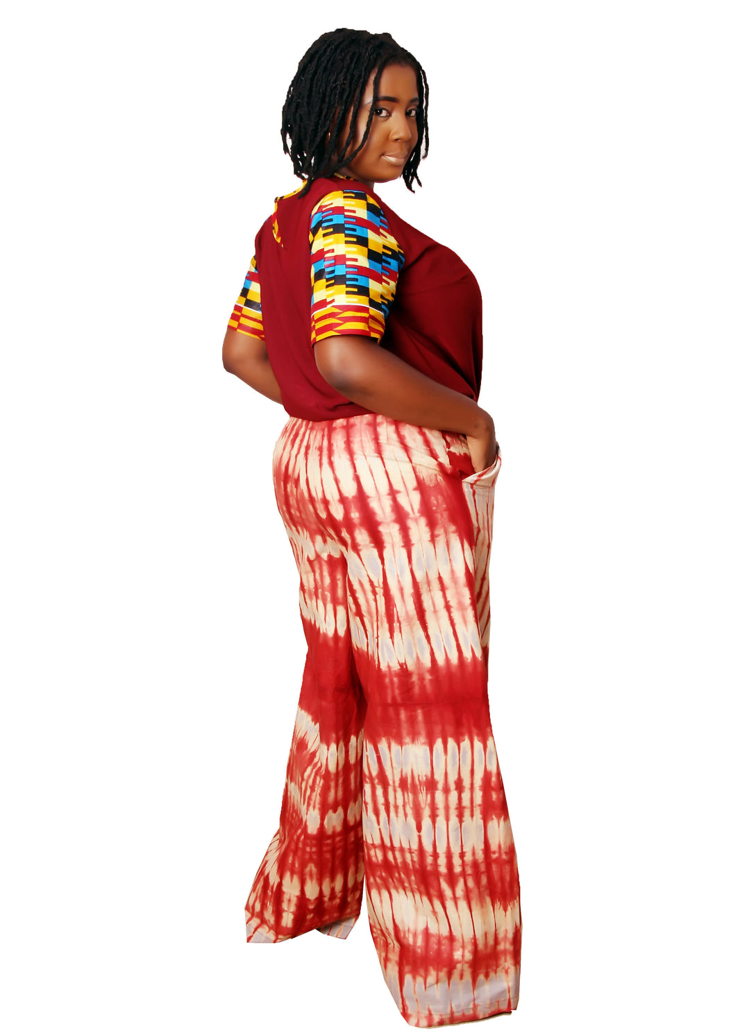 Dele African Palazo | Adire Pant | Curvy African Fashion Wide Leg Pant